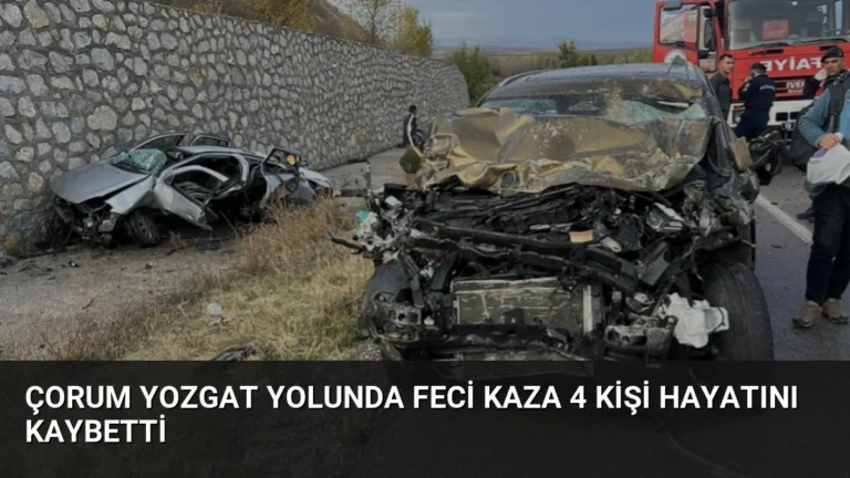 Çorum Yozgat Yolunda Feci Kaza 4 Kişi Hayatını Kaybetti